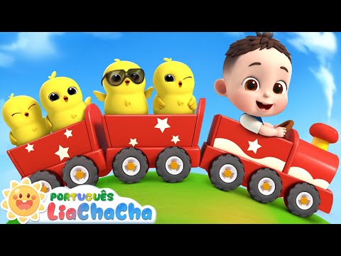 LiaChaCha em Português ☀️ Cinco Pintinhos (Versão Trem) | Música Infantil & Canção para Crianças