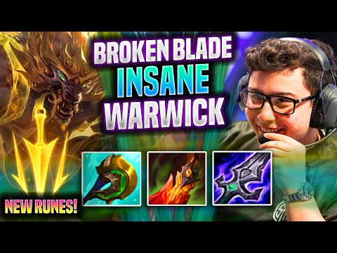 BROKEN BLADE IS INSANE AS WARWICK WITH NEW RUNES! - Broken Blade Plays Warwick TOP vs Yone! |