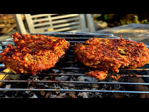 Making Homemade Beef Burgers and Cooking them on the...
