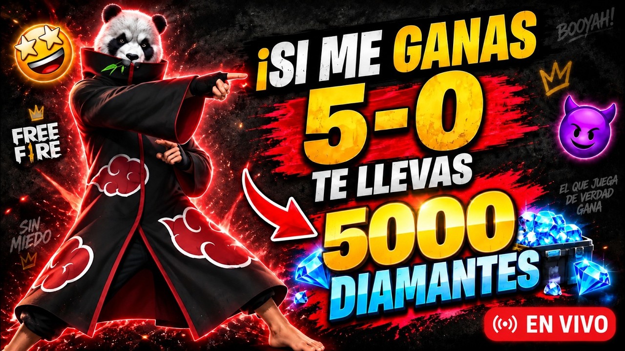 🔴 LIVE 🔴 5 A 0 LLEVATE 5000 DIAMANTES #freefire #pvp #diamantes