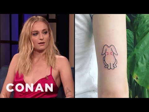 Sophie Turner’s Risqué Rabbit Tattoo | CONAN on TBS