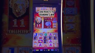My Dad’s Reactions to Grandma’s Big Win! 🤣 #buffalogold #slots #shorts