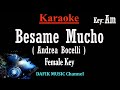 Besame Mucho Karaoke Andrea Bocelli Female Key Am Nada Wanita Cewek