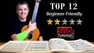 🔥Top 12 Easy Fingerstyle Guitar Songs for Beginners | Acoustic Guitar Tutorial + TAB