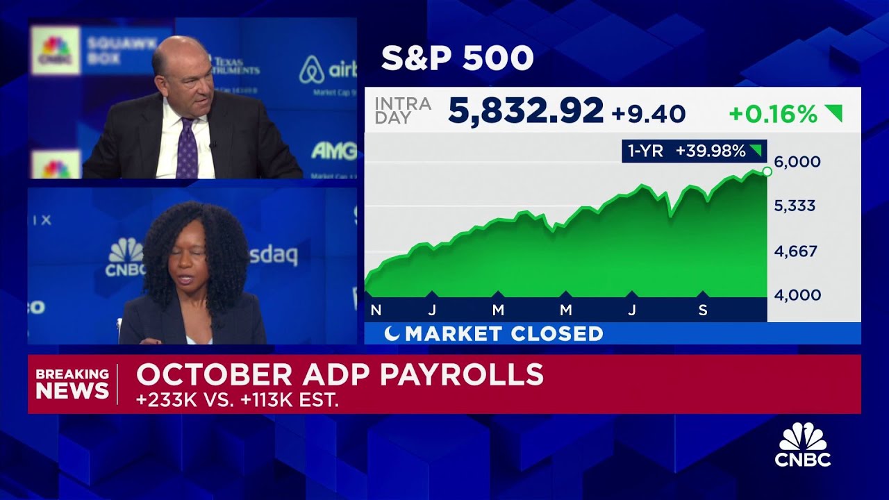 Private job creation totaled a stunning 233,000 in October, far more than expected, ADP says