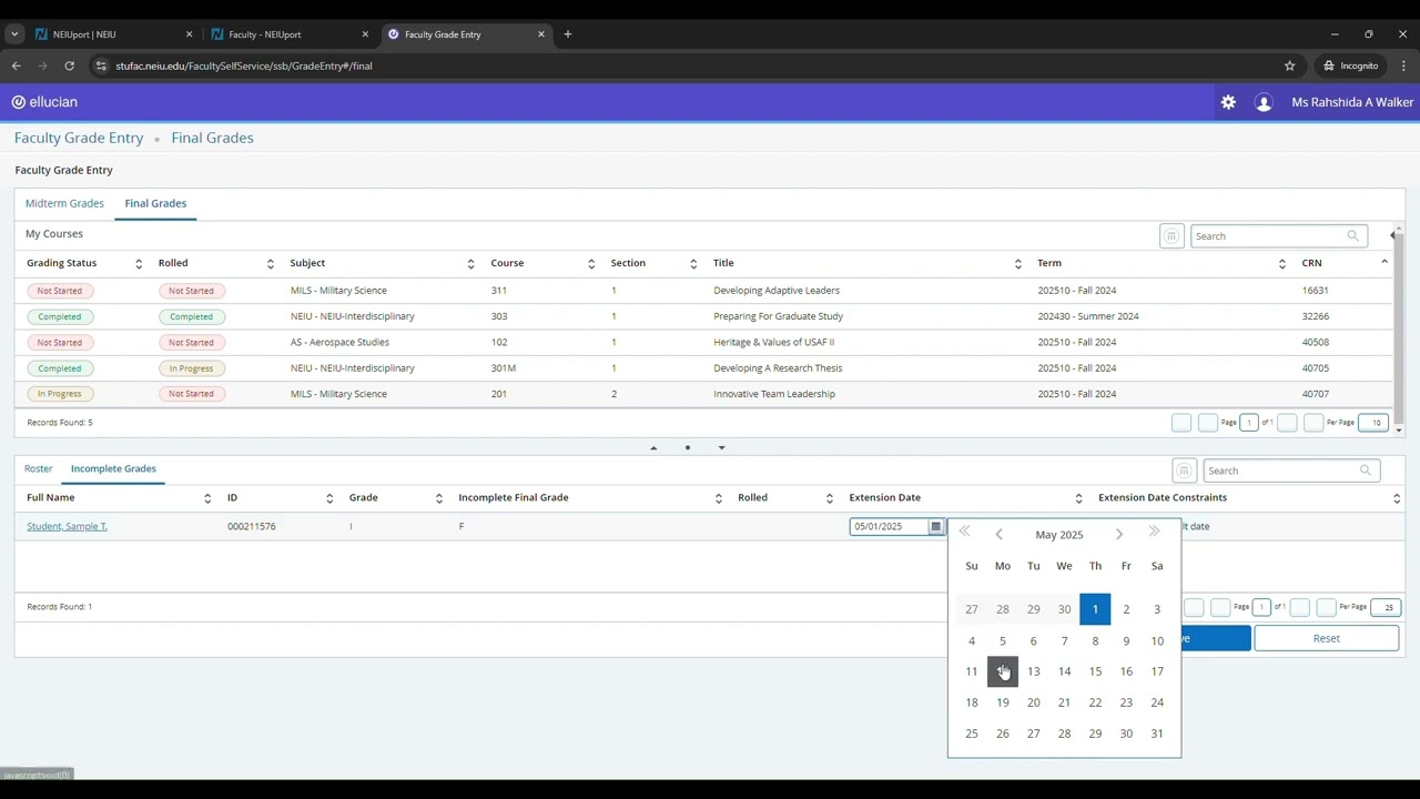 How to Submit Your Grades in NEIUport