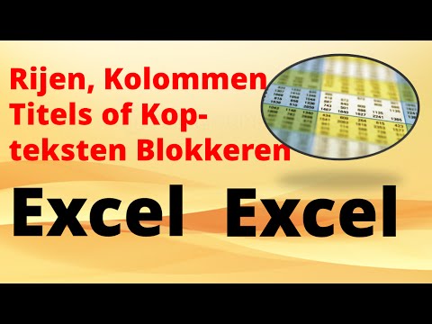 Rijen, Kolommen, Titels of Kopteksten blokkeren in Excel - ExcelXL.nl trainingen en workshops