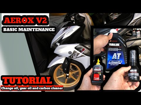 Aerox V2 Change oil, gear oil and carbon cleaner|Change oil tutorial|Basic Maintenance|Jeffogitv