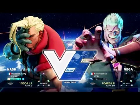 SFV - Backdash Luffy( Nash) VS Aerorockman (Bison)