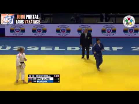 Judo Grand Prix Dusseldorf 2015 Bronze -70kg VAN DIJKE Sanne (NED) vs. MARZOK Iljana (GER)