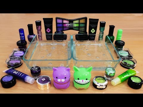 Mixing Makeup Eyeshadow Into Slime ! Purple vs Green Special Series Part 17 Satisfying Slime Video Video