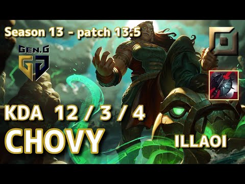 【KRサーバー/C1】Gen.G Chovy イラオイ(Illaoi) VS T1 Zeus ヨネ(Yone) TOP - Patch13.5 KR Ranked【LoL】