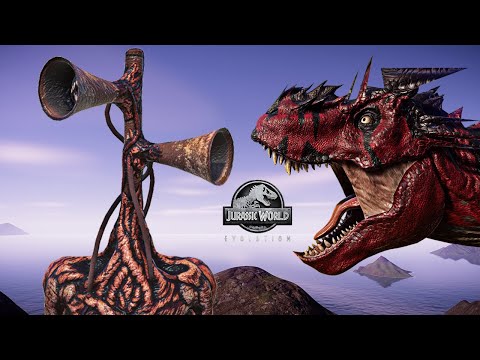 NEW! KENNER RED DEMON T REX VS SIREN HEAD   Jurassic World Evolution Dinosaurs Fighting