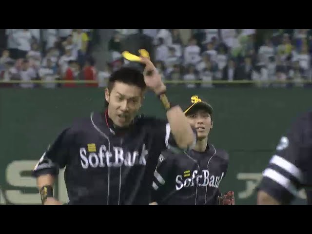 3回裏 ホークス・柳田 強肩が呼び込んだトリプルプレー!! 2014/4/22 F-H