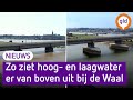 Van kletsnat in 2021 naar kurkdroog in 2022, dit is de Waal bij Nijmegen van boven
