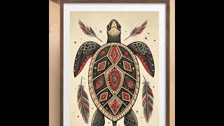 Turtle - Boho Style Terracota | Wall Art Print  | Boho Poster | Terracotta | Modern Wall Decor