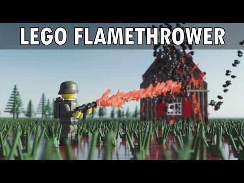 HANS GET THE FLAMMENWERFER LEGO WW2 FLAMETHROWER FIRING ANIMATION - Battle of Kursk Blender Test