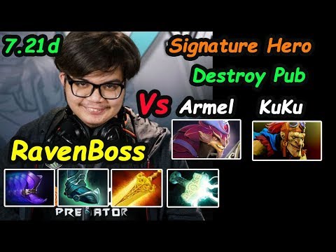 Raven - [Ember Spirit] SignatureHero MID Destory Pub  Vs Armel KuKu Dota 2 7.21d pro gameplay