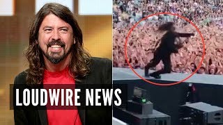 Dave Grohl Pranks Crowd With Broken Leg Stunt