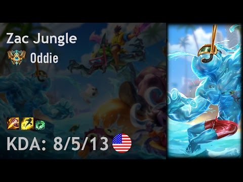 Zac Jungle vs Kha'Zix - Oddie - NA Challenger Patch 6.24