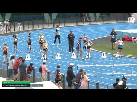 U12 Girls 80m Hurdles Heat 2: 2021 State Combined Events Championships // LAVicTV