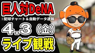 【巨人ライブ】4/3 巨人 対 横浜DeNAベイスターズをみんなで応援するライブ！巨人戦を生配信中！！【読売ジャイアンツ】