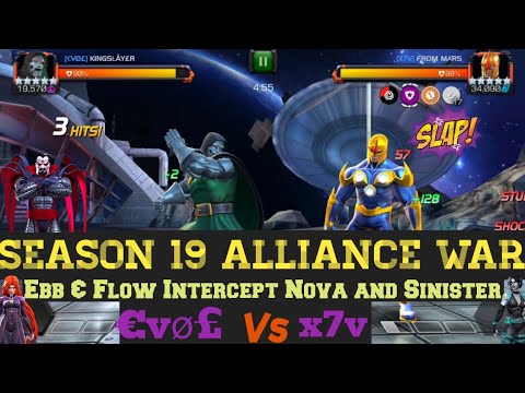 Season 19 Alliance War #6 | New Intro! | Ebb & Flow Intercept Nova & Sinister | MCOC