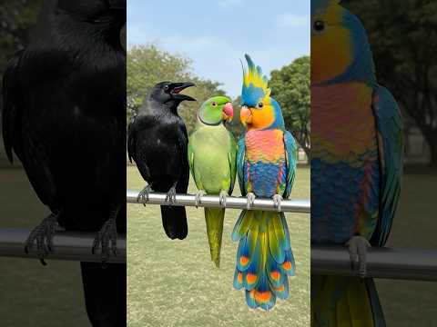 Crow Sound 🥰 Crow Confronts Indian Talking Parrot – Colorful Macaw Proves Who’s Smarter 🦜 Bird Sound