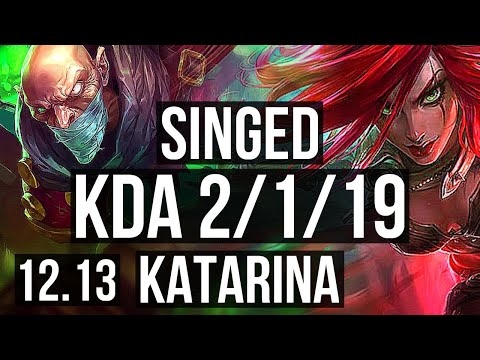 SINGED vs KATARINA (MID) | Rank 1 Singed, 2/1/19, 500+ games | EUW Challenger | 12.13