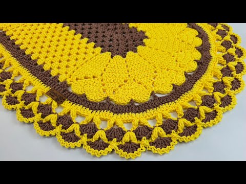  TAPETE EM CROCHÊ RAIO DE SOL – PASSO A PASSO COMPLETO #crochet #croche 🌞🌞