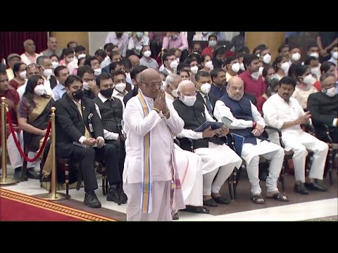 President Kovind presents Padma Shri to Dr Garikipati V B Narasimha Rao for Literature and Education