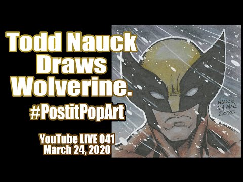 Drawing Wolverine from the X-Men: Todd Nauck Post-It Pop Art Livestream 041