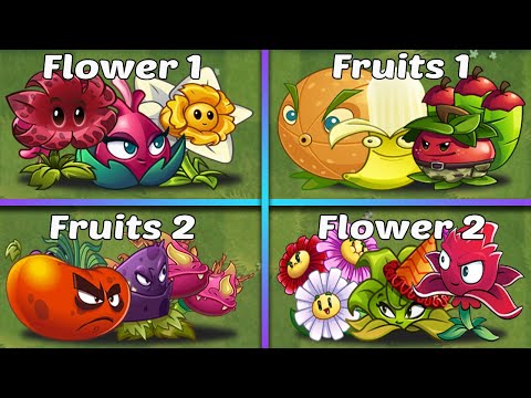 Random 4 Team Flower & Fruits Plants Battles - Which Team Will Win? - PvZ 2 Team Plants