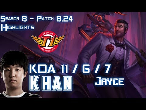 SKT T1 Khan JAYCE vs RYZE Top - Patch 8.24 KR Ranked