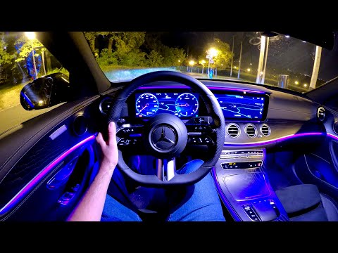 New MERCEDES E-CLASS 2021 (Facelift) - NIGHT POV test drive & FULL REVIEW (AMG Line 220d)