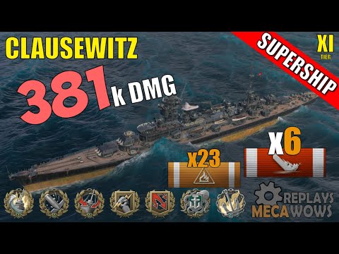 DAMAGE RECORD! Clausewitz 6 Kills & 381k Damage | World of Warships Gameplay