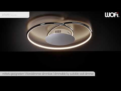 LED-plafondlamp Louisa plexiglas/staal - 1 lichtbron - Diameter: 45 cm