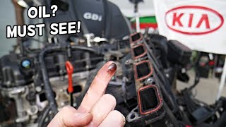 ENGINE OIL IN INTAKE MANIFOLD, THROTTLE BODY ON KIA SORENTO, KIA SPORTAGE