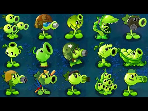 All PEA GREEN Plants Power-Up! vs Dark Ages Final Boss in Plants vs Zombies 2
