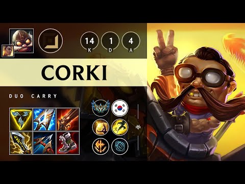 Corki ADC vs Ezreal: Pentakill, Legendary - KR Challenger Patch 14.22