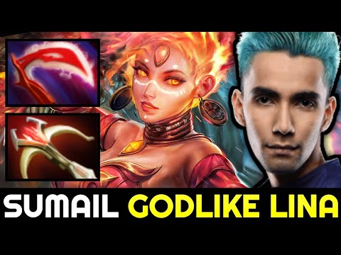 SUMAIL Mid Lina — Godlike with Right Click Build 7.28 Dota 2