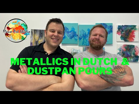 CRAZY METALLICS!! Dutch Pour and Dustpan Pour - More Acrylic Pour Paintings - Masse Art Studio #8
