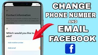 HOW TO CHANGE PHONE NUMBER AND EMAIL ON FACEBOOK 2024