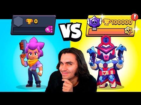 CONTA DE 0 TROFÉUS VS 100 MIL TROFÉUS no Brawl Stars