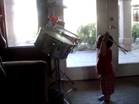 Little JJ playing timbales