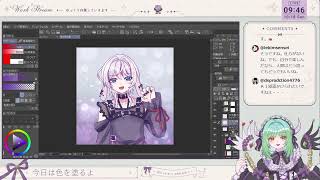 お絵描き配信　色を塗るよ　二日目