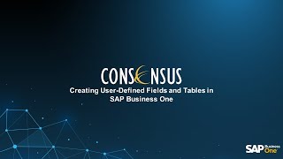 Creating User Defined Fields and Tables in SAP Business One