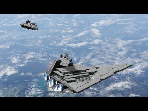 Imperial Star Destroyer vs Centurion Battlecruiser - Star Wars: Empire At War Remake NPC Battle