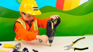 Маленький строитель Даник и Игры с Игрушками для мальчиков - Детские инструменты и машинка Bruder