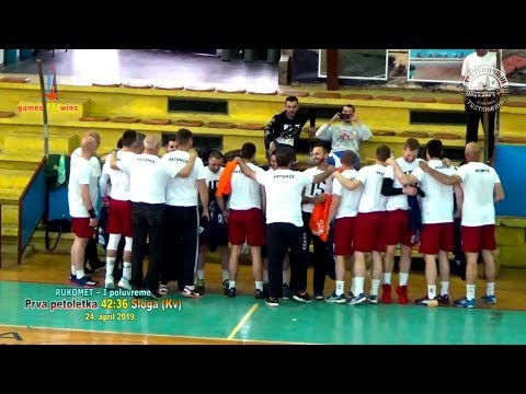RUKOMET: Prva petoletka – Sloga (KV) 42:36, PRVO POLUVREME; Trstenik SRB, april 2019.